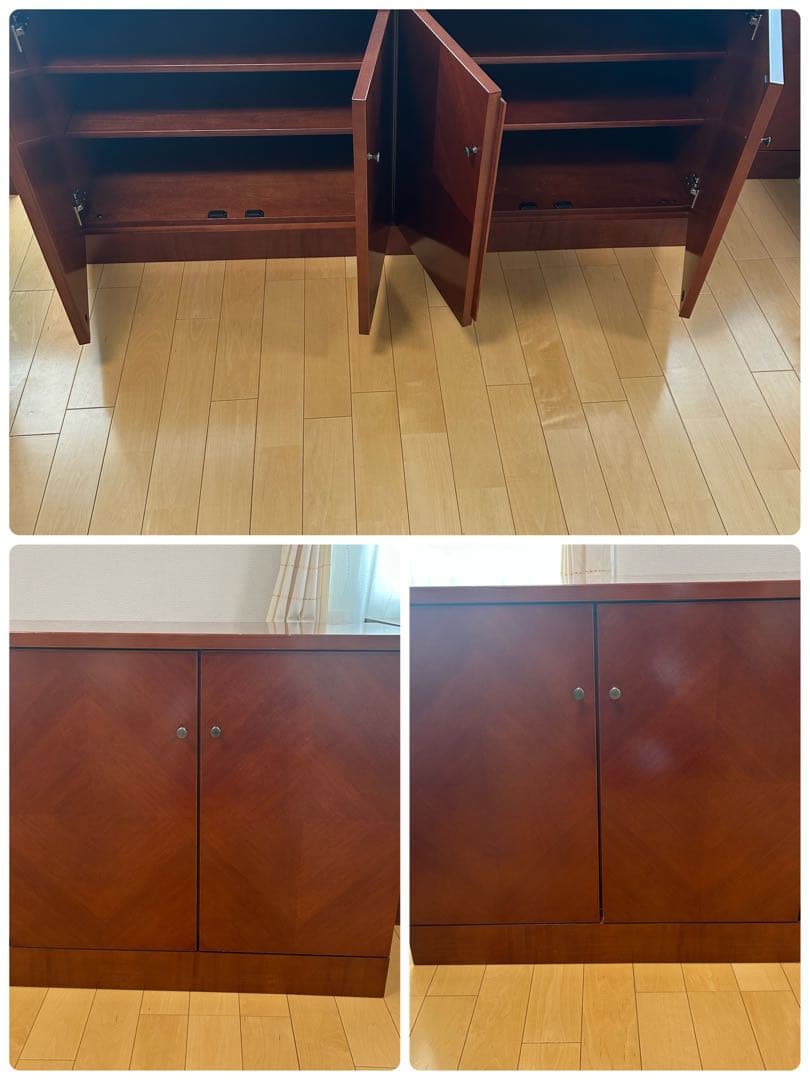 極希少カリモク　アラード　突板　ダイヤモンド貼り　サイドボード　キャビネット