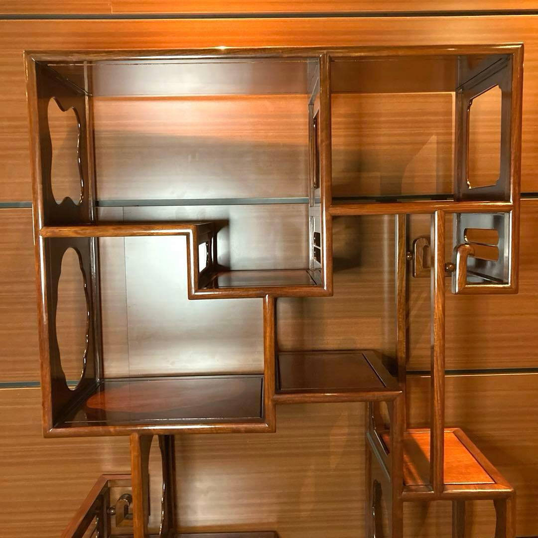 中国家具　棚　シェルフ　ラック　チャイナアンティーク　木製　飾り棚　栄華紅木