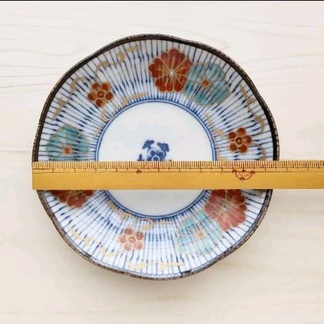 新品　染錦 古伊万里 12cm小皿 D