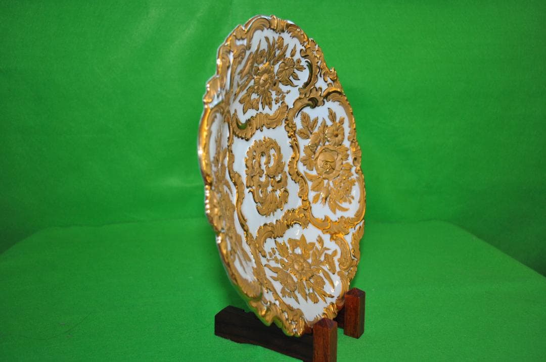 マイセン】超高級品ゴールドレリーフ・ゴールドリムキャビネットプレート