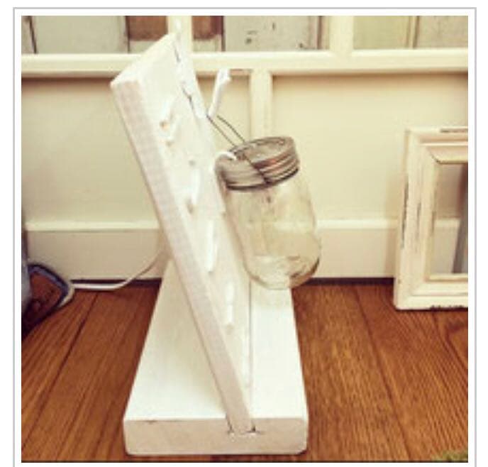 ランプ メイソンジャー 木製  インテリアライト