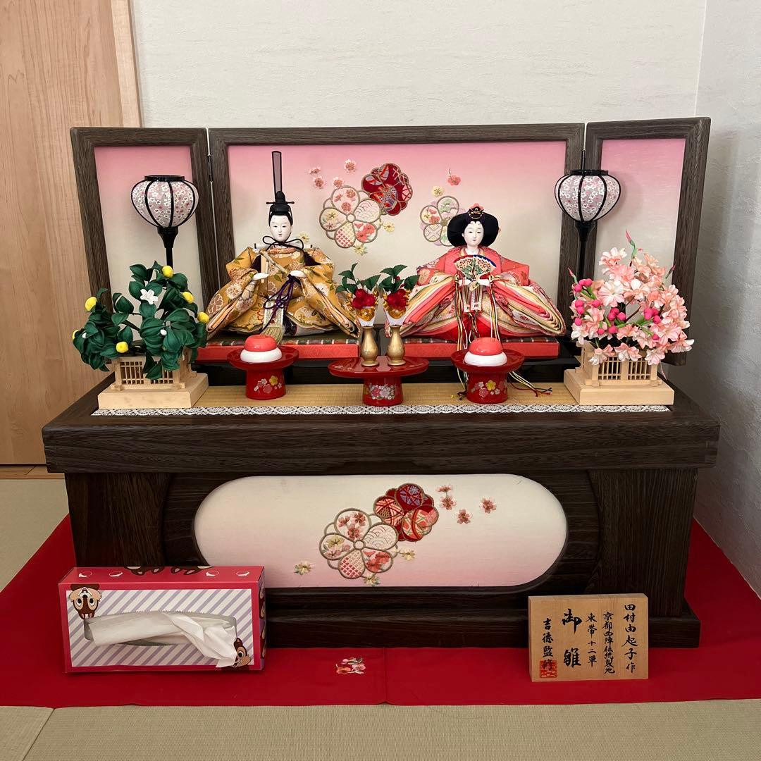 雛人形 田村由起子作 京都製　吉徳監修　桐箱収納　大きめ一段お雛様