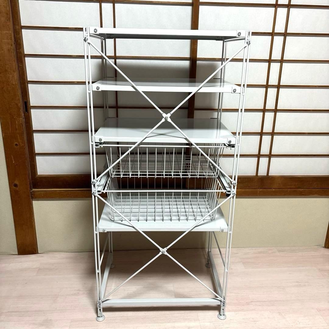 【美品】無印良品 スチールユニットシェルフ セット