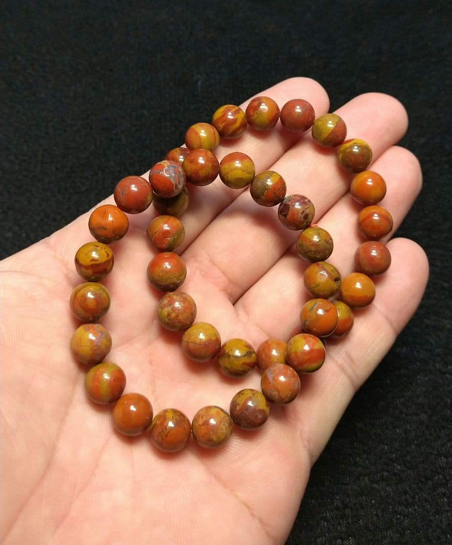 【高品質】佐渡の赤玉石《２本セット》９㎜　ブレスレット　希少　美品　新潟県