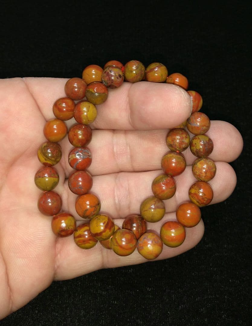 【高品質】佐渡の赤玉石《２本セット》９㎜　ブレスレット　希少　美品　新潟県