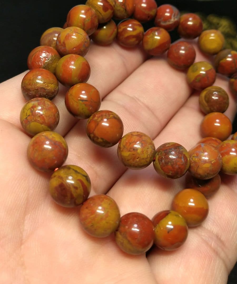 【高品質】佐渡の赤玉石《２本セット》９㎜　ブレスレット　希少　美品　新潟県