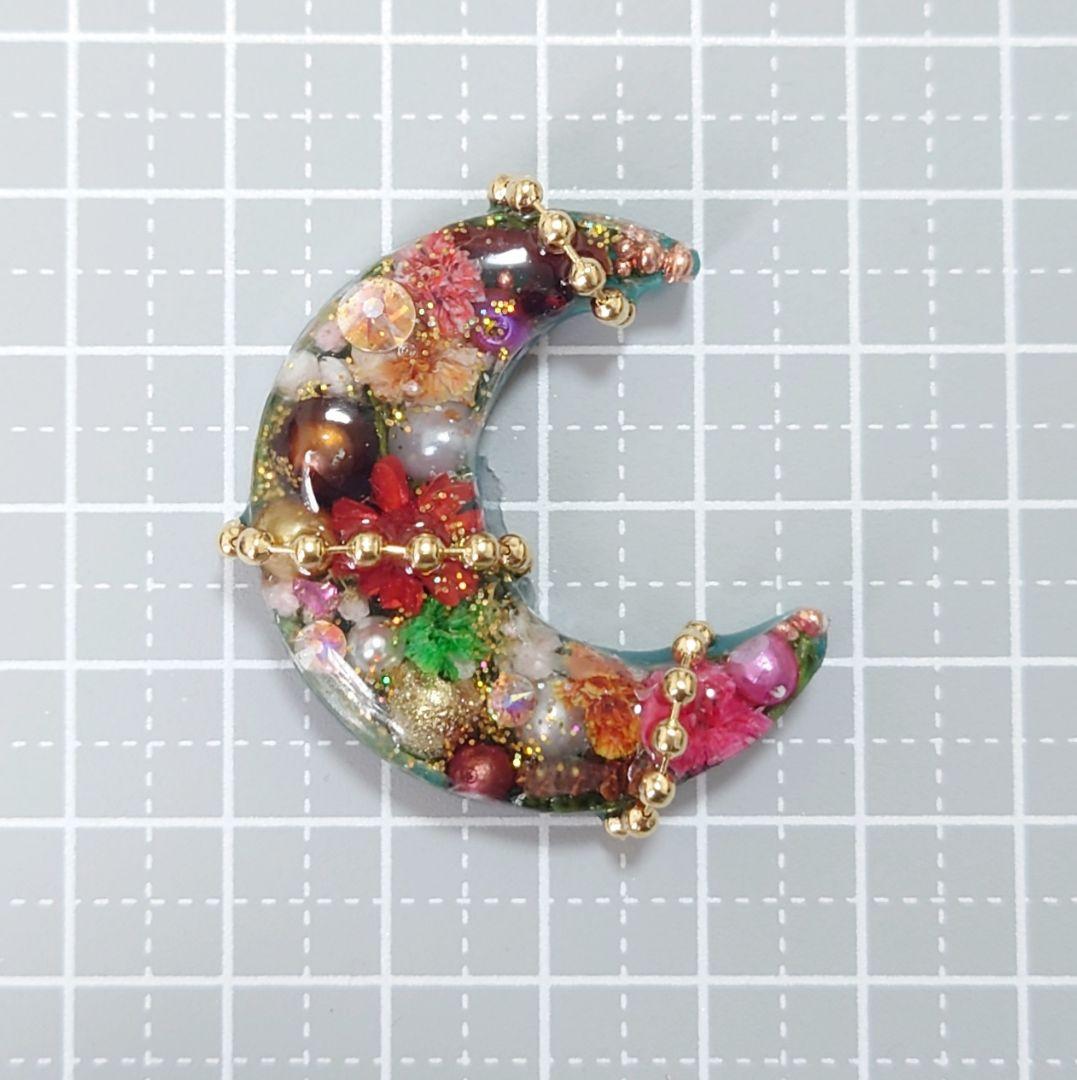 レジン　猫　ドライフラワー　ヘアゴム　ブローチ　ポニーフック　No.383