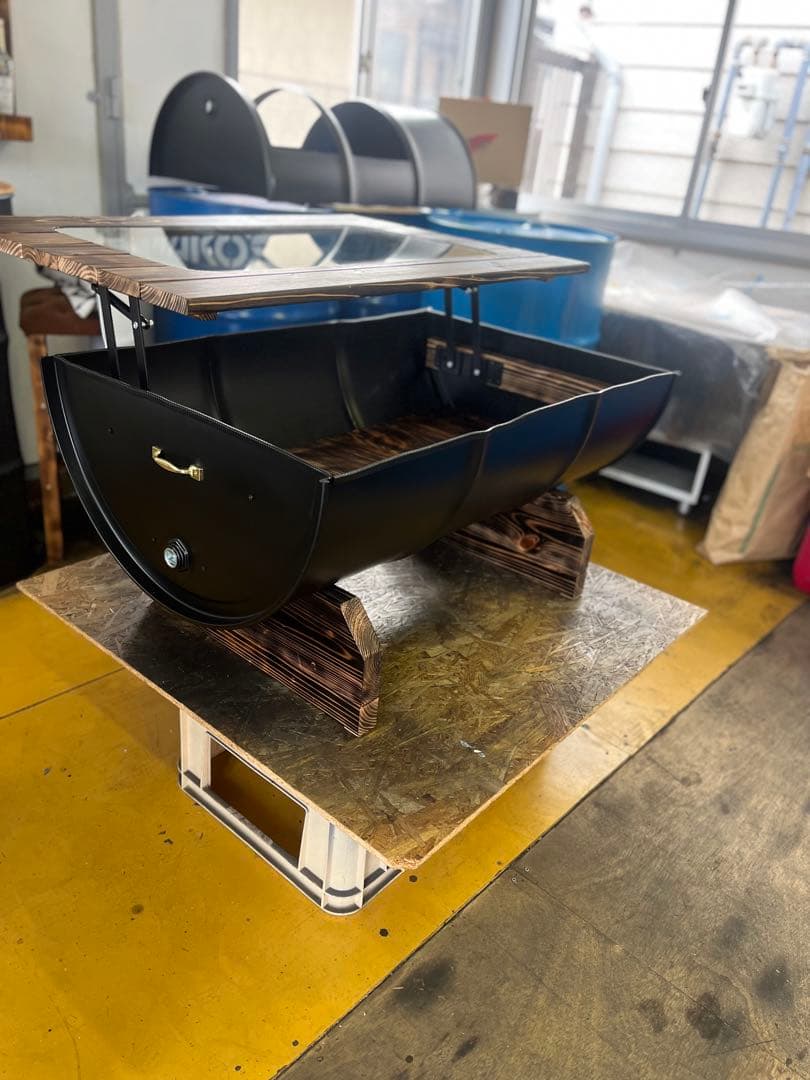 ご依頼例 ドラム缶 リメイクガラステーブルアメリカンテーブル