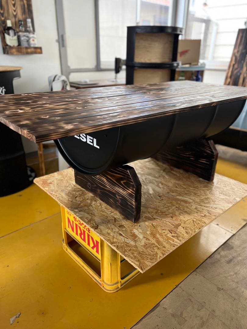 ご依頼例 ドラム缶 リメイクガラステーブルアメリカンテーブル