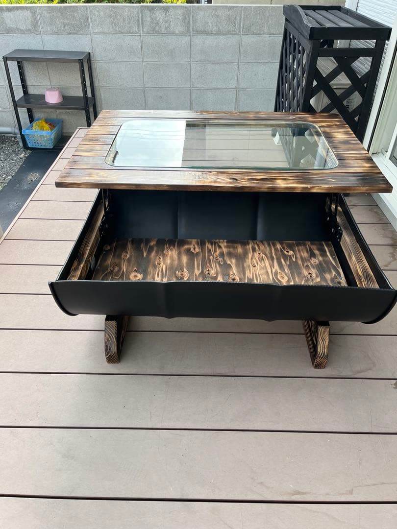 ご依頼例 ドラム缶 リメイクガラステーブルアメリカンテーブル