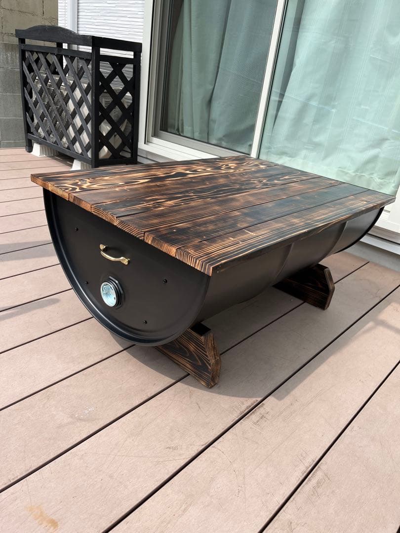 ご依頼例 ドラム缶 リメイクガラステーブルアメリカンテーブル