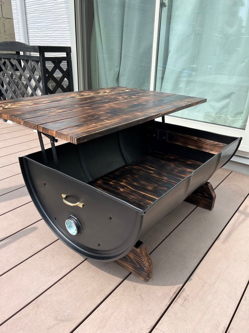 ご依頼例 ドラム缶 リメイクガラステーブルアメリカンテーブル