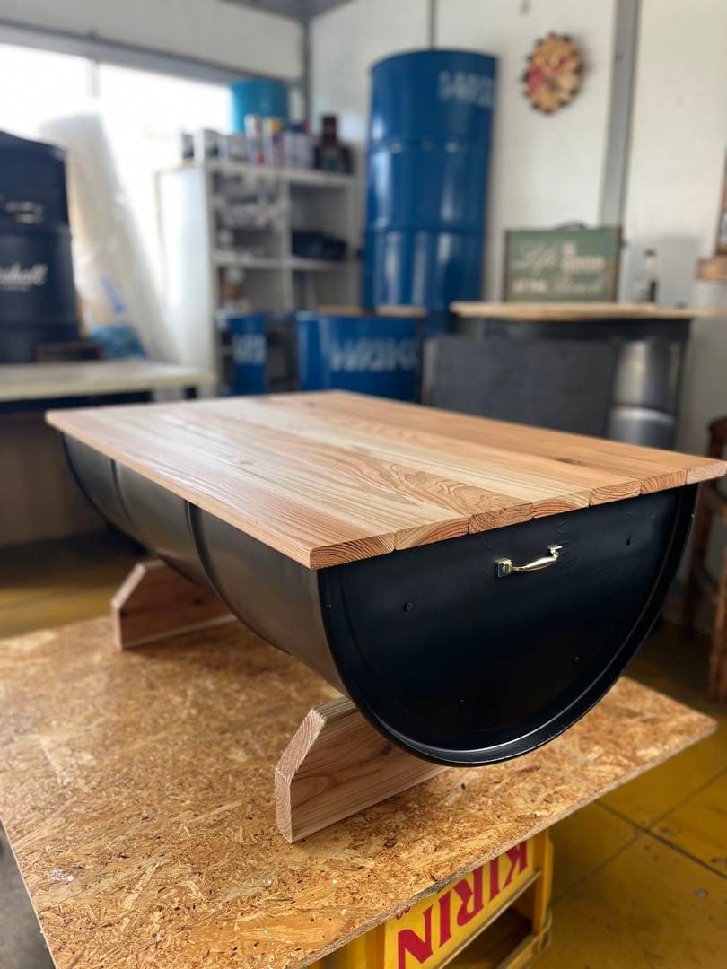 ご依頼例 ドラム缶 リメイクガラステーブルアメリカンテーブル