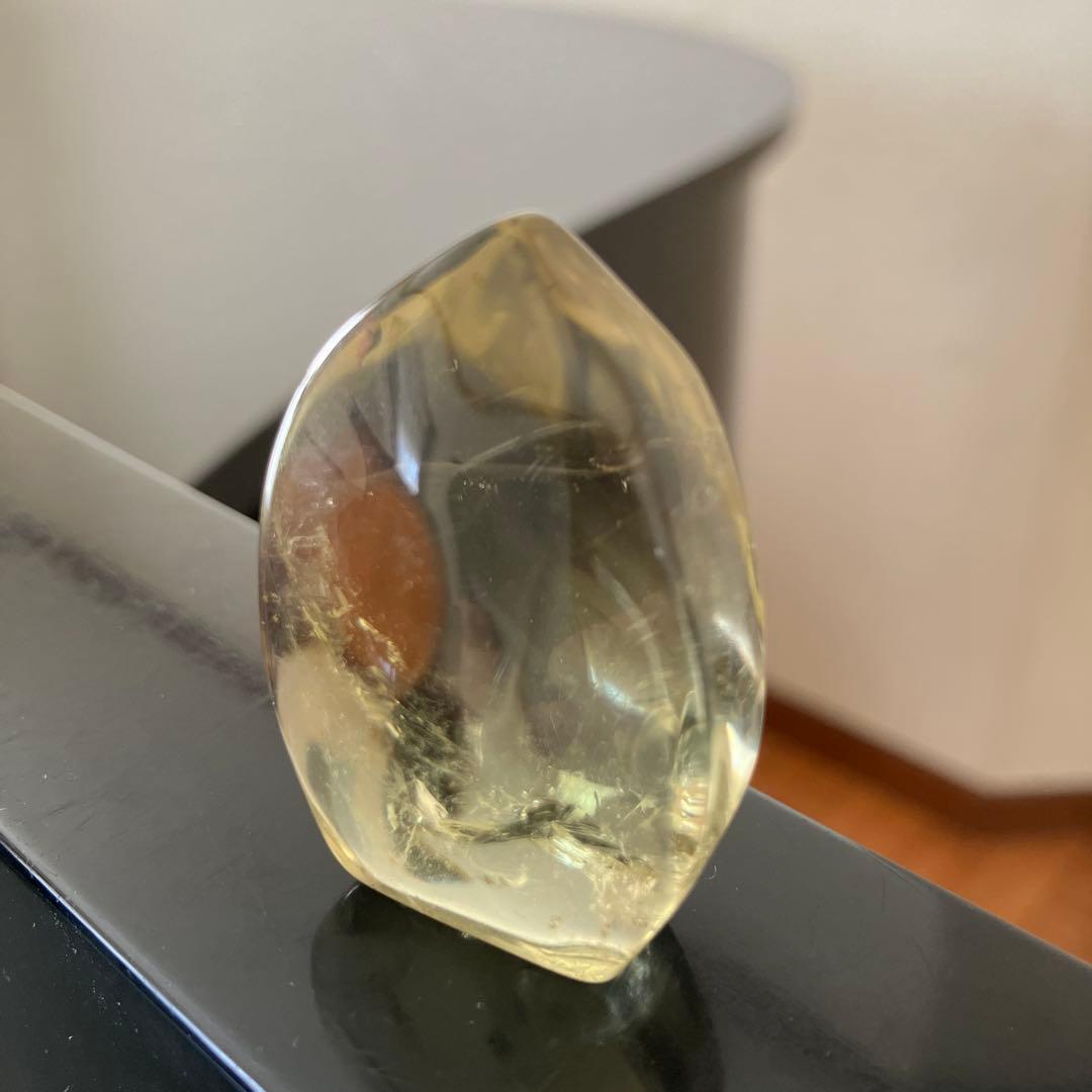 ファントム入り！スモーキークォーツ 松明 トーチ 炎 天然石置物 Z195
