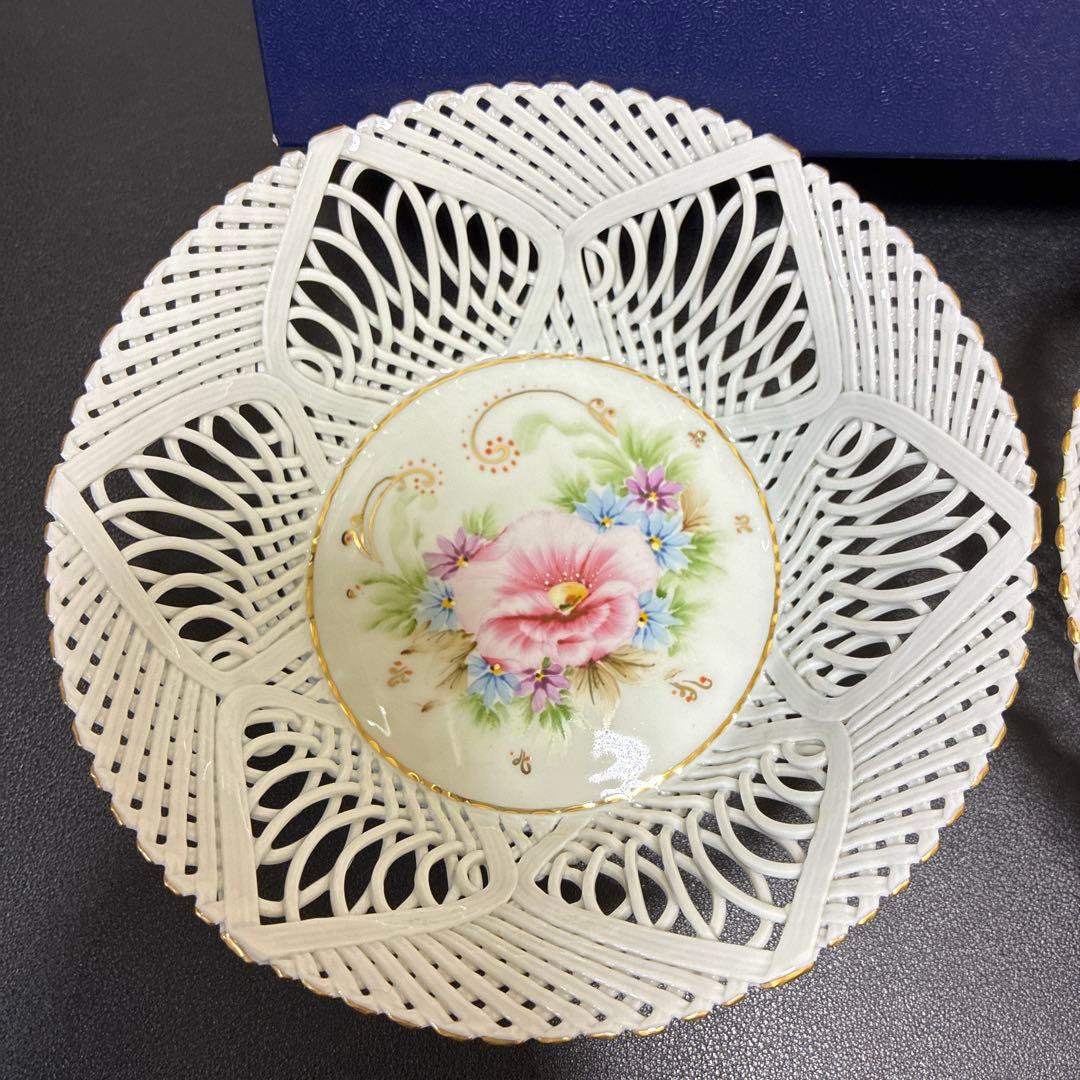 MOGA モガ ルーマニア レースバスケット 陶器 2個セット