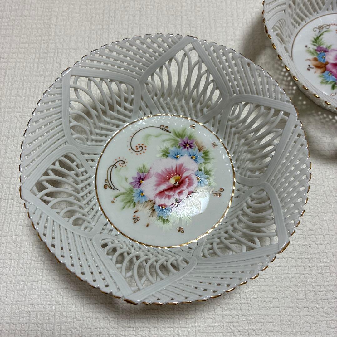 MOGA モガ ルーマニア レースバスケット 陶器 2個セット