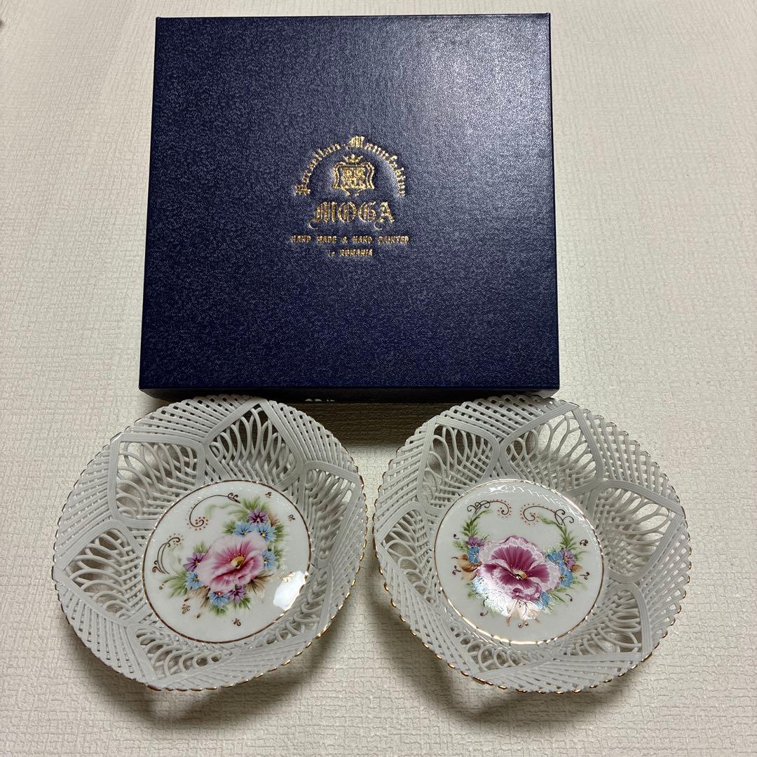 MOGA モガ ルーマニア レースバスケット 陶器 2個セット