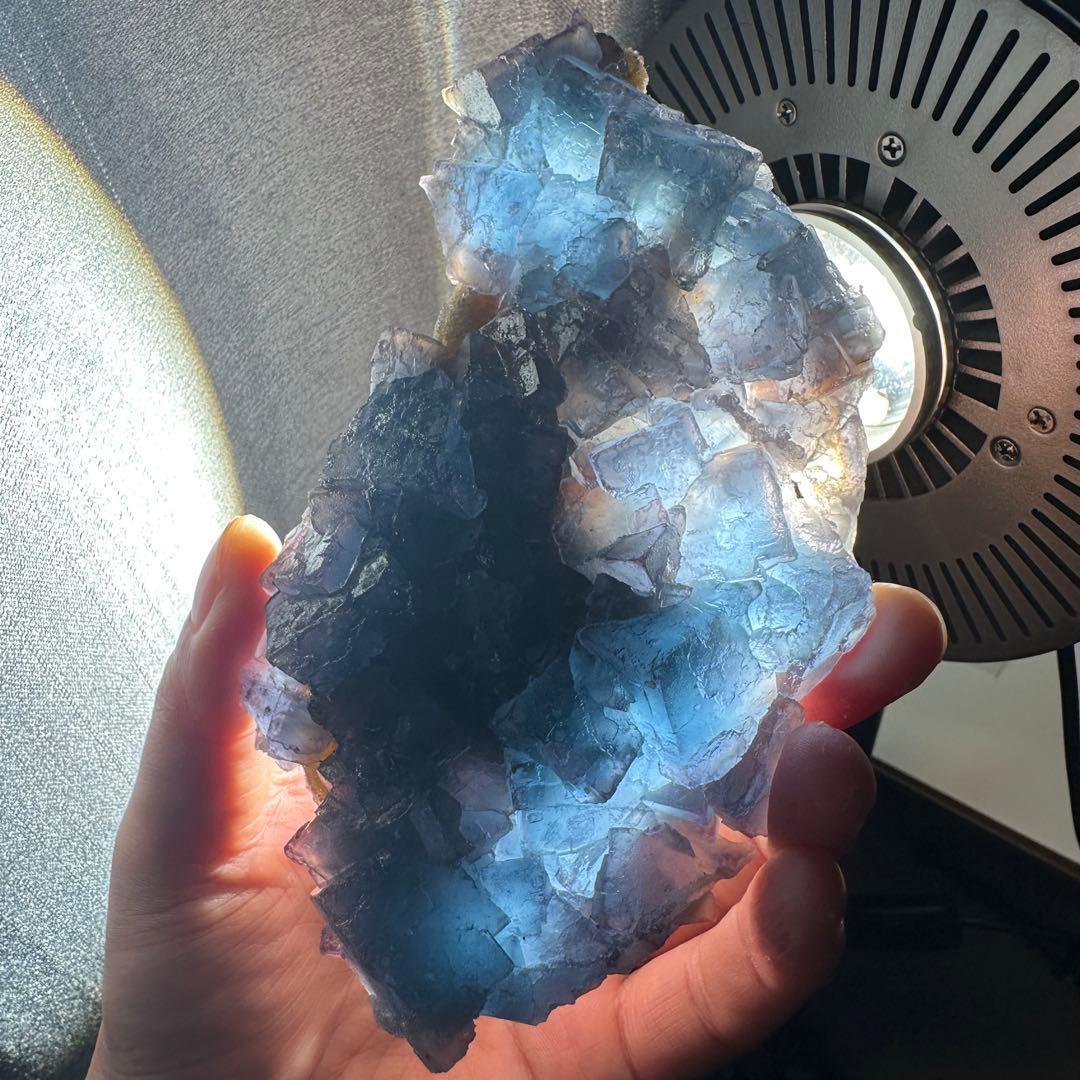 天然石 ブルーフローライト原石標本 置物F.45