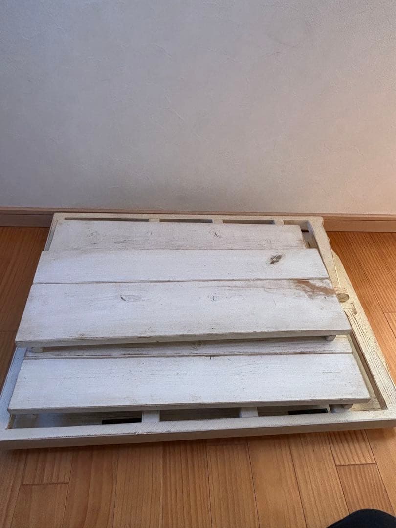 カントリー　折りたたみ木製棚　3段