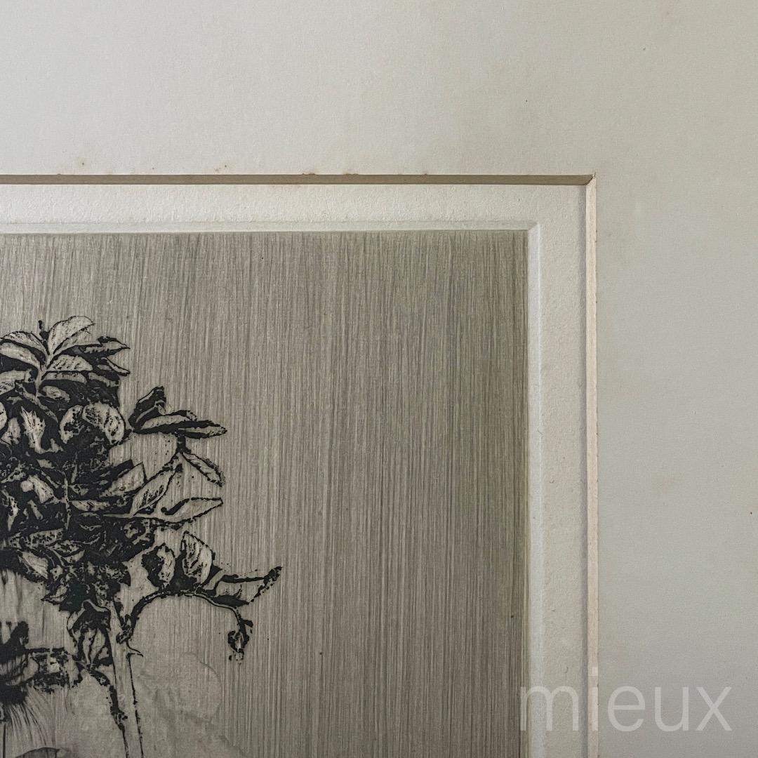 中林忠良「Position'81＜野 l＞」エッチング 額付 サイン入り 中古