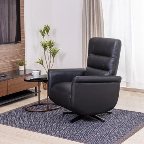 未使用　半額　電動リクライニングチェア 黒　一人掛け　ソファ　本革