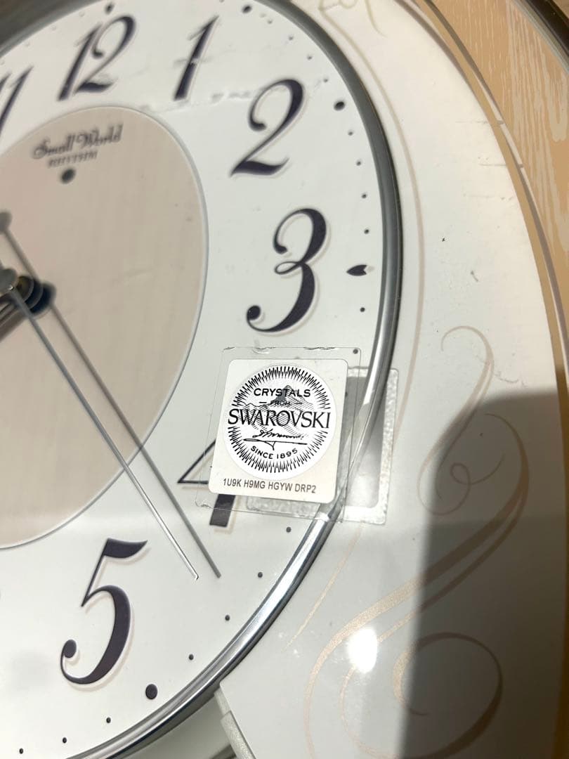 リズム 掛け時計からくり スモールワールド メロディ からくり24曲スワロフキー