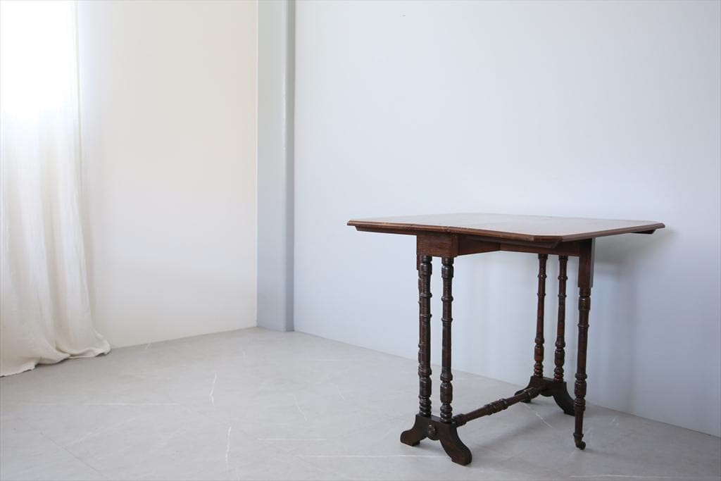 英国アンティーク木製ゲートレッグテーブル/ダイニング机/バタフライ(89-226