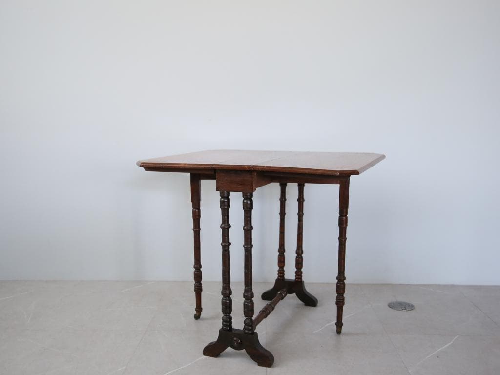 英国アンティーク木製ゲートレッグテーブル/ダイニング机/バタフライ(89-226