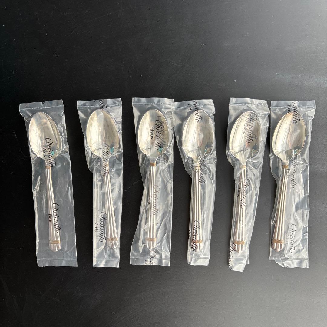 【未開封✨】クリストフル　アリアゴールドリング　スプーン６点　ボックス付き