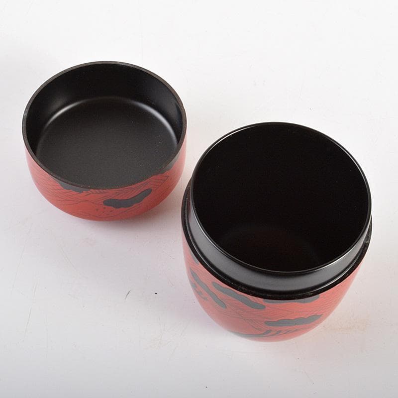 茶道具　塗師　龍斎作　朱塗　玄々斎好　曙棗　共箱　V　6214