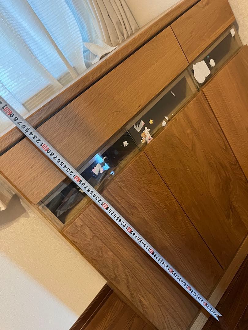 美品ナチュラルウッド パソコンデスク 幅90cm 天板折り畳み収納