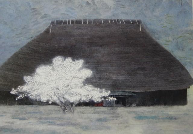 山岸 純【大原の里】希少画集画、状態良好、新品高級額装付