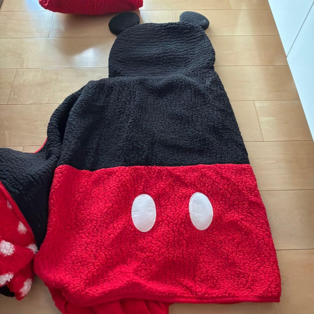 ミニーミッキーとプーさんのフリースポンチョ三点セット