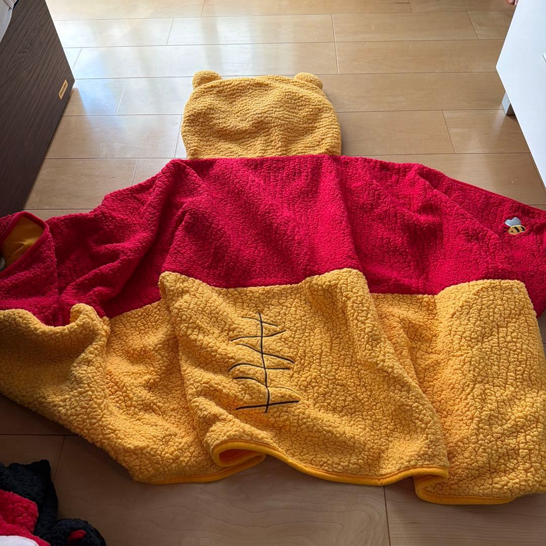 ミニーミッキーとプーさんのフリースポンチョ三点セット