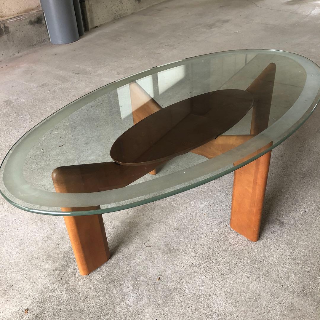 オシャレ！マルニ木工 maruni ガラストップテーブル 120cm幅