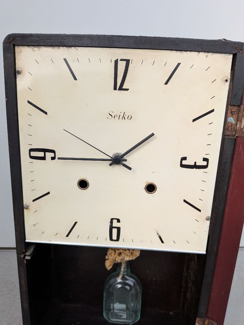 Seiko レトロ掛け時計 ミニ花瓶付き