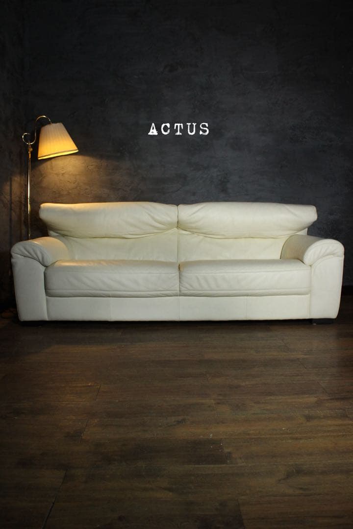 首都圏送無料〜ACTUS SHUL 総本革　3人掛け　超極上　当時35万　ソファ