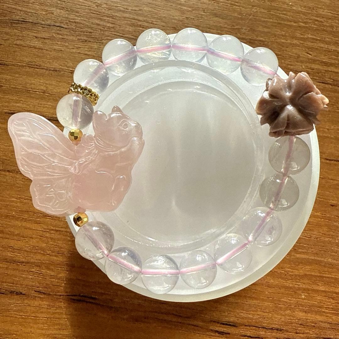 可愛い❢スコロライトとローズクォーツ猫ちゃんブレス❥