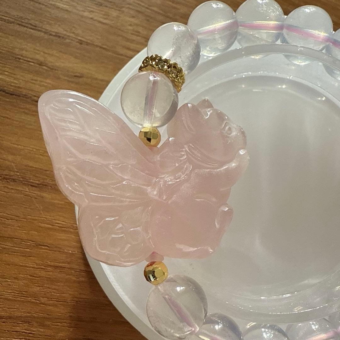 可愛い❢スコロライトとローズクォーツ猫ちゃんブレス❥