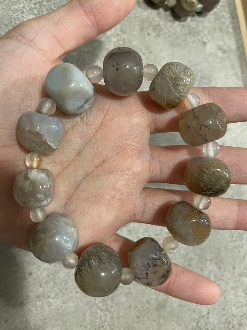 天然石ブレスレット ルチルクォーツメノウ