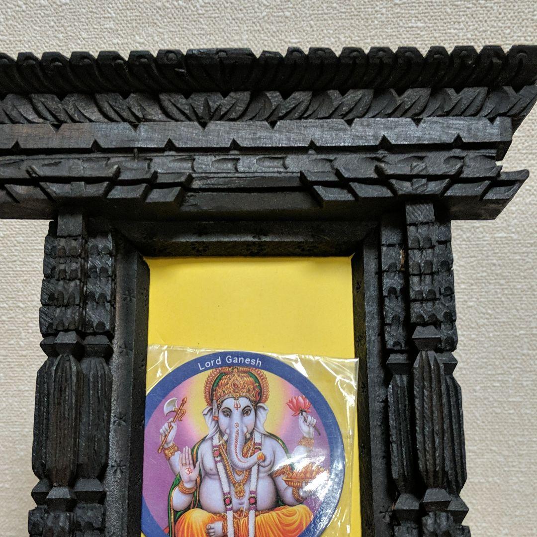 【木製】フォトフレーム 写真立て ハンドメイド ネパール製