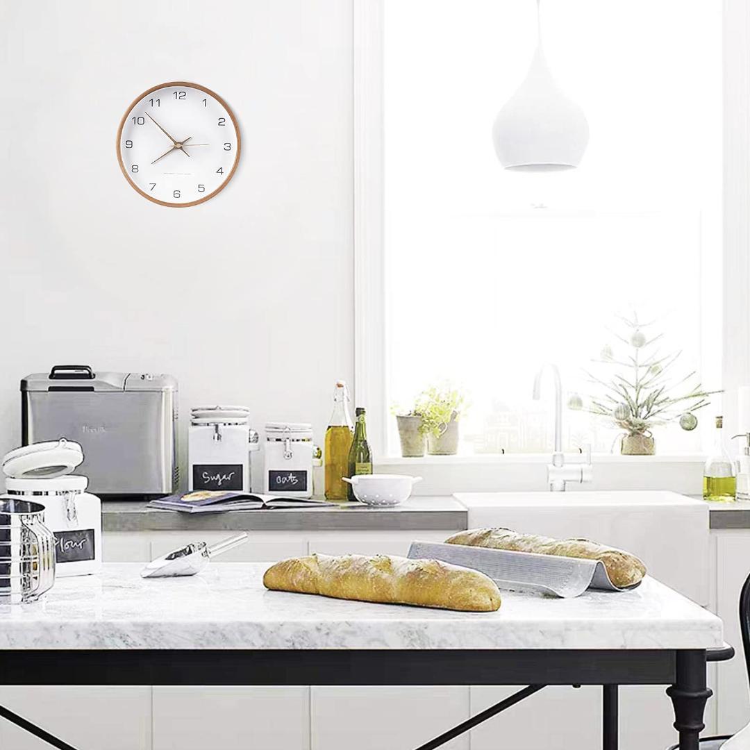 インテリア 静音木製壁掛け時計 ナチュラル 北欧