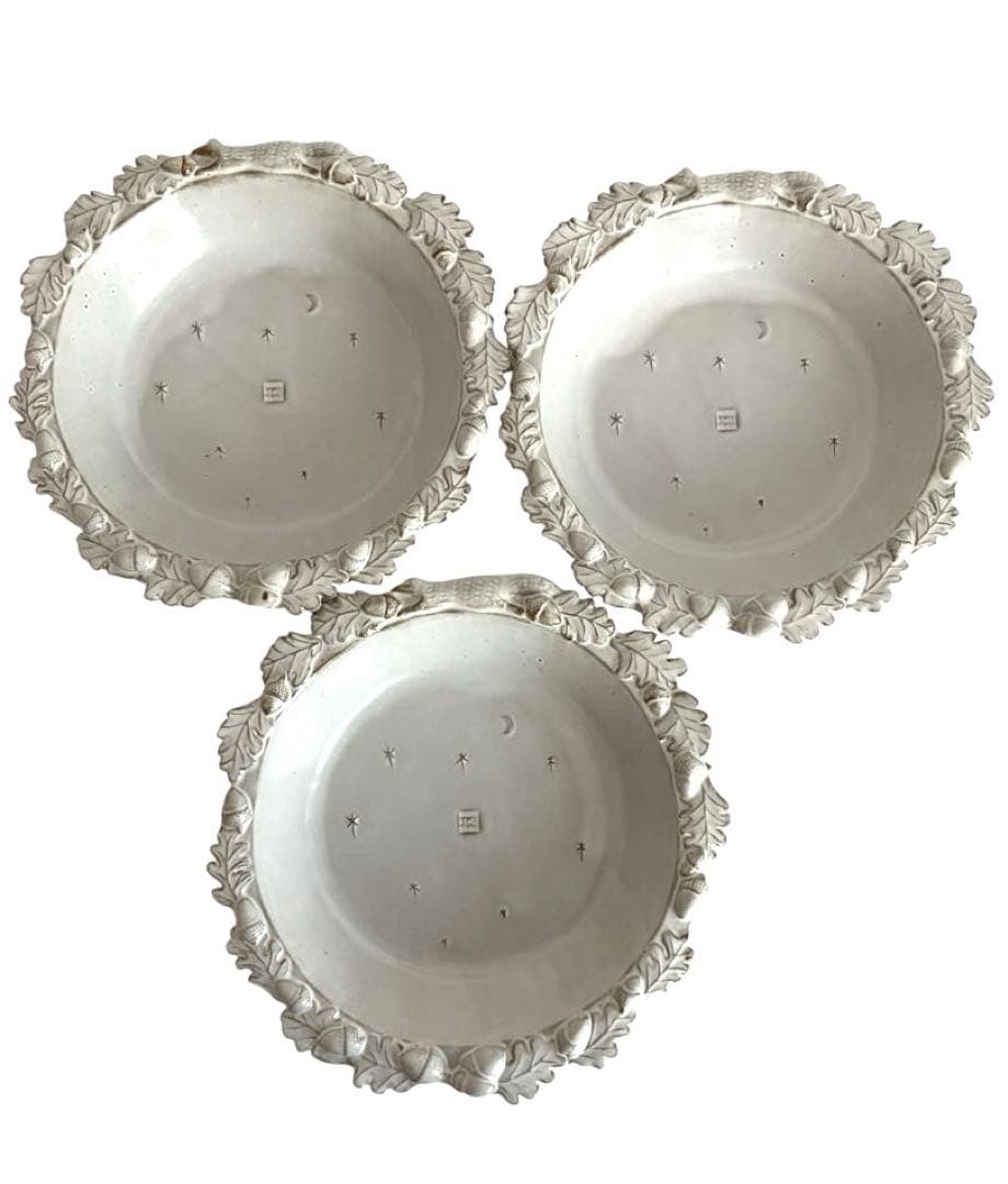 【新品】きつねとドングリのスープ皿 3枚セット