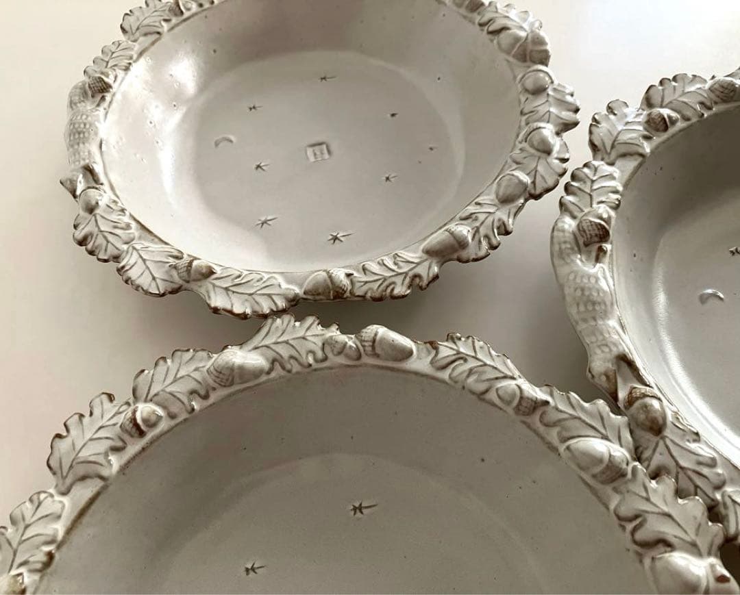 【新品】きつねとドングリのスープ皿 3枚セット