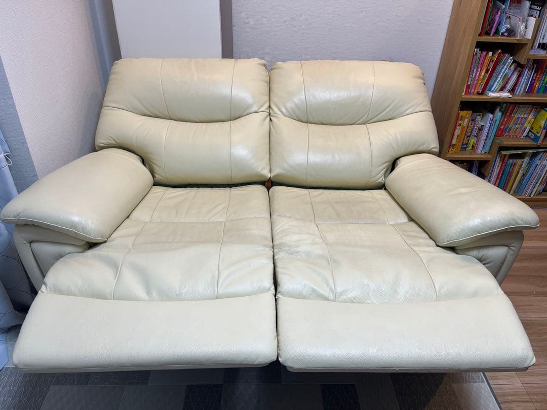ヤマダオリジナル 電動リクライニングソファ レザー 2人掛けソファ