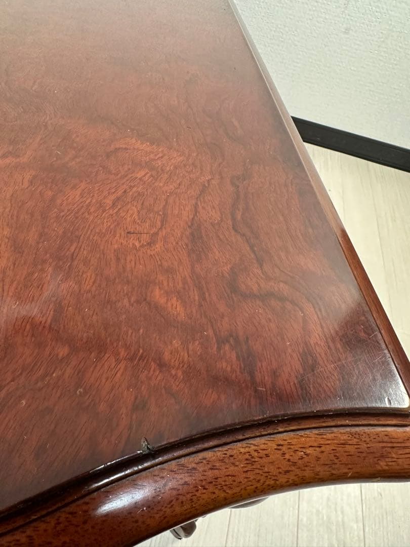 カリモク コロニアル センターテーブル 棚付き ラタン張り ローテーブル※i4※