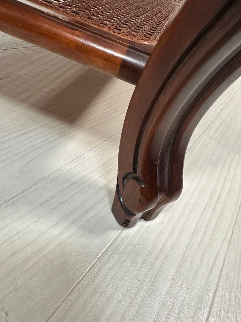 カリモク コロニアル センターテーブル 棚付き ラタン張り ローテーブル※i4※