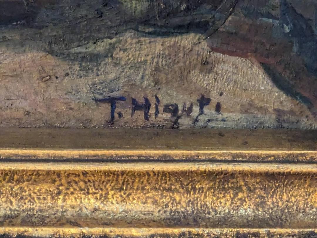 真作】絵画 油彩（板絵） 樹間（軽井沢風景） 森林風景 木立の情景 Z91