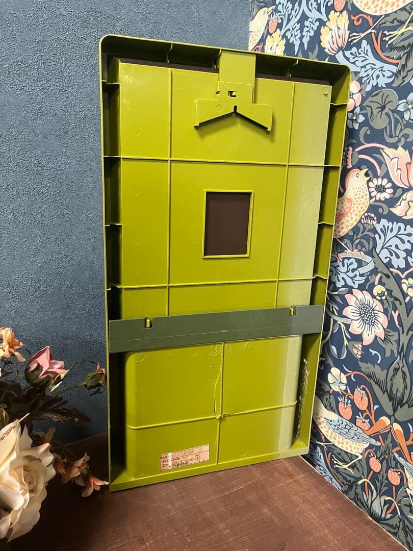 希少 洗面 壁掛けミラー 歯ブラシスタンド 鏡 レトロポップ 昭和レトロ 当時物