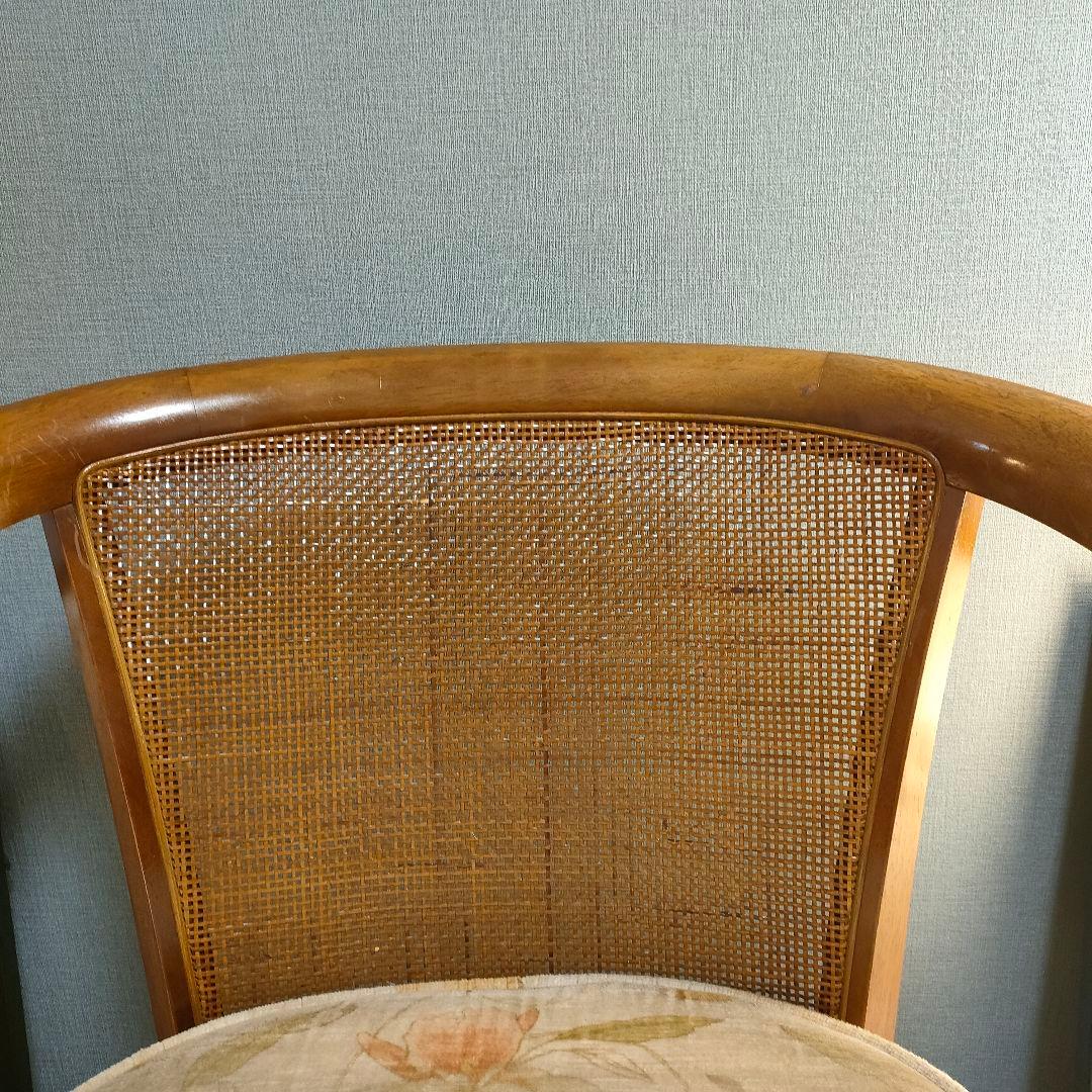 【マルニ木工】ラタンバック アームチェア 曲木椅子 昭和レトロ／ヴィンテージ